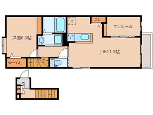 京終駅 徒歩8分 2階の物件間取画像